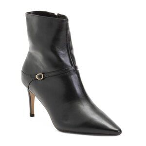 DUNE LONDON Black Made In Brazil Leather Olene Heeled Ankle Booties